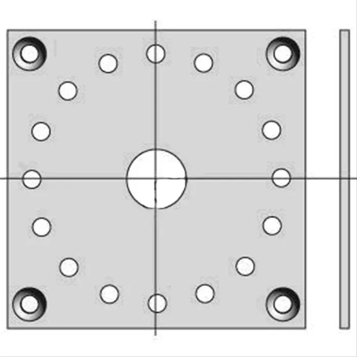Piastra 100 x 100 per motori CSI Ø 50 e Ø 60