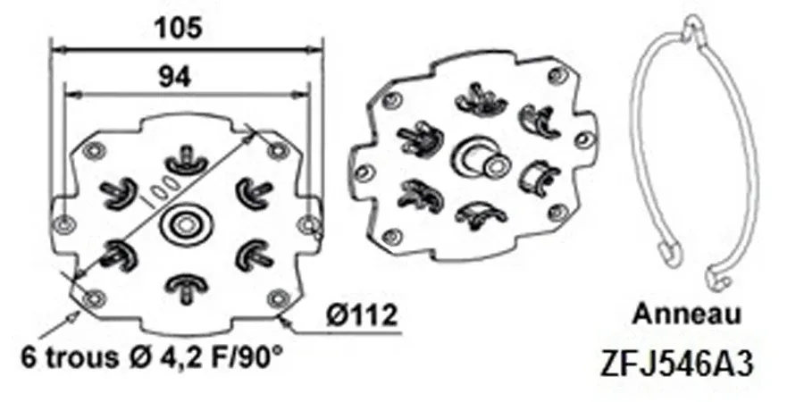 Supporto motore SOMFY con anello piatto