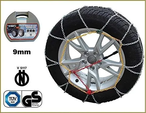 Catene da neve 9mm Gruppo 12 - Misura 265/40 R17 - OMOLOGATE ONorm 5117, TUV, GS