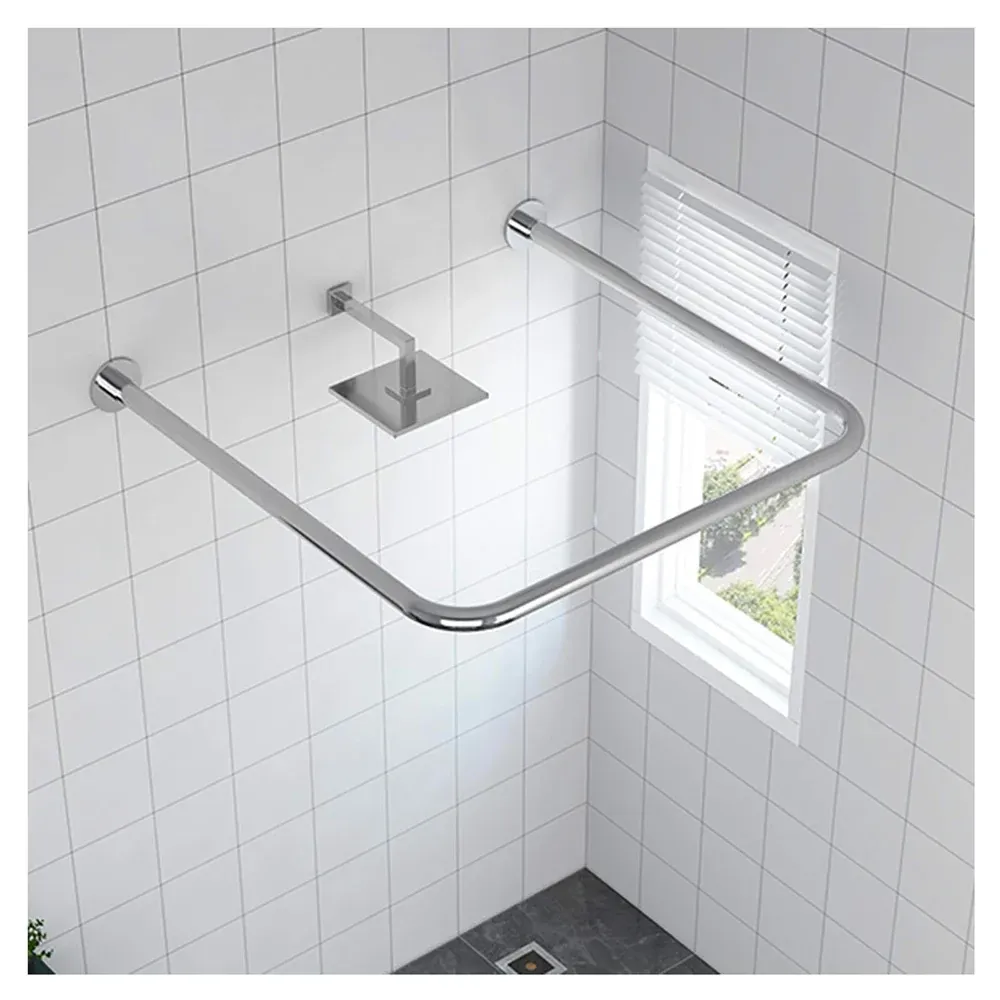 Asta Per Tenda Doccia/Vasca Cromo 2 Lati - 90X90 Cm