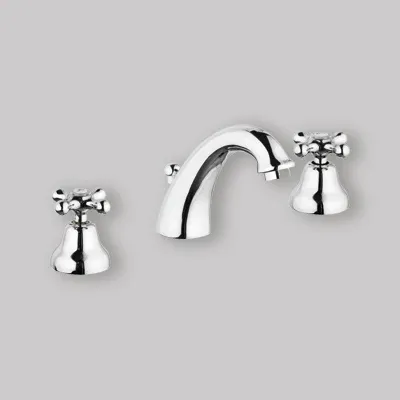 Batteria Lavabo Bocca Bassa Rome Cromo