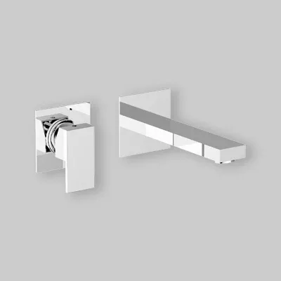 Batteria Lavabo Incasso Parete Pillar C/Scarico Click Clack - Cromo