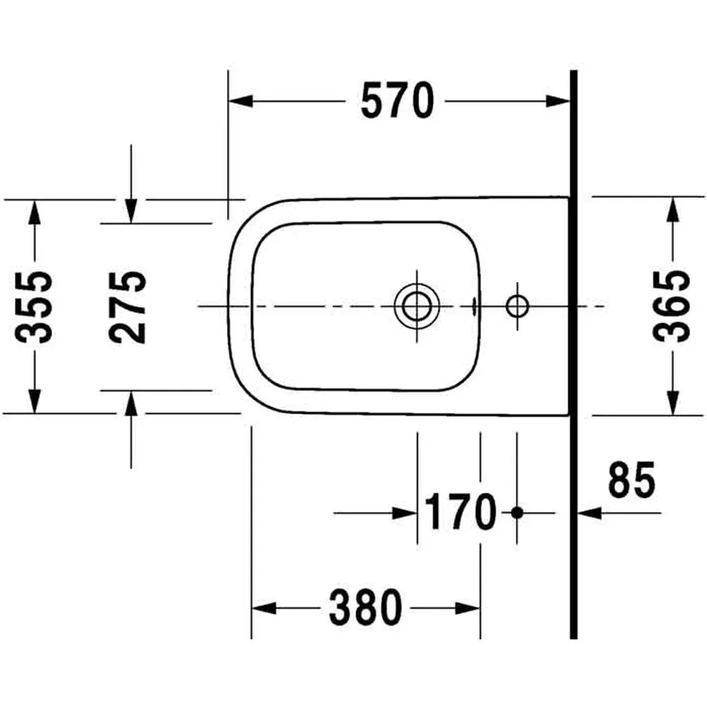Bidet Filo Muro "Happy D.2" Monoforo