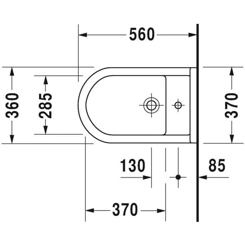Bidet Filo Parete "Stark 3" Monoforo 360X560