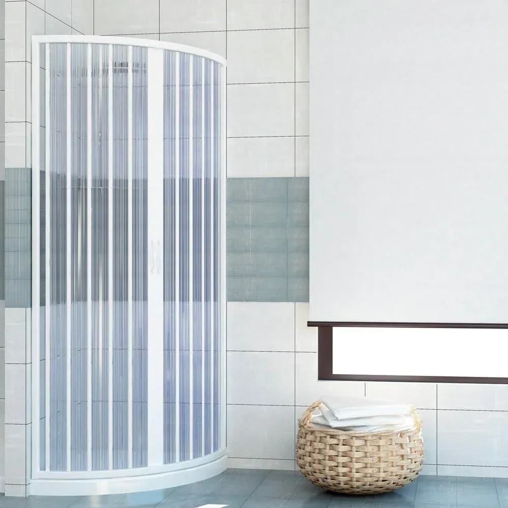 Box Doccia Soffietto Semicircolare Pvc 90 Ap. Centrale H. 185