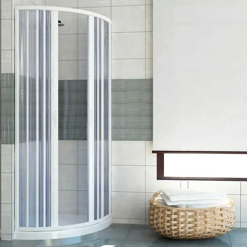 Box Doccia Soffietto Semicircolare Pvc 80 Ap. Centrale H.185