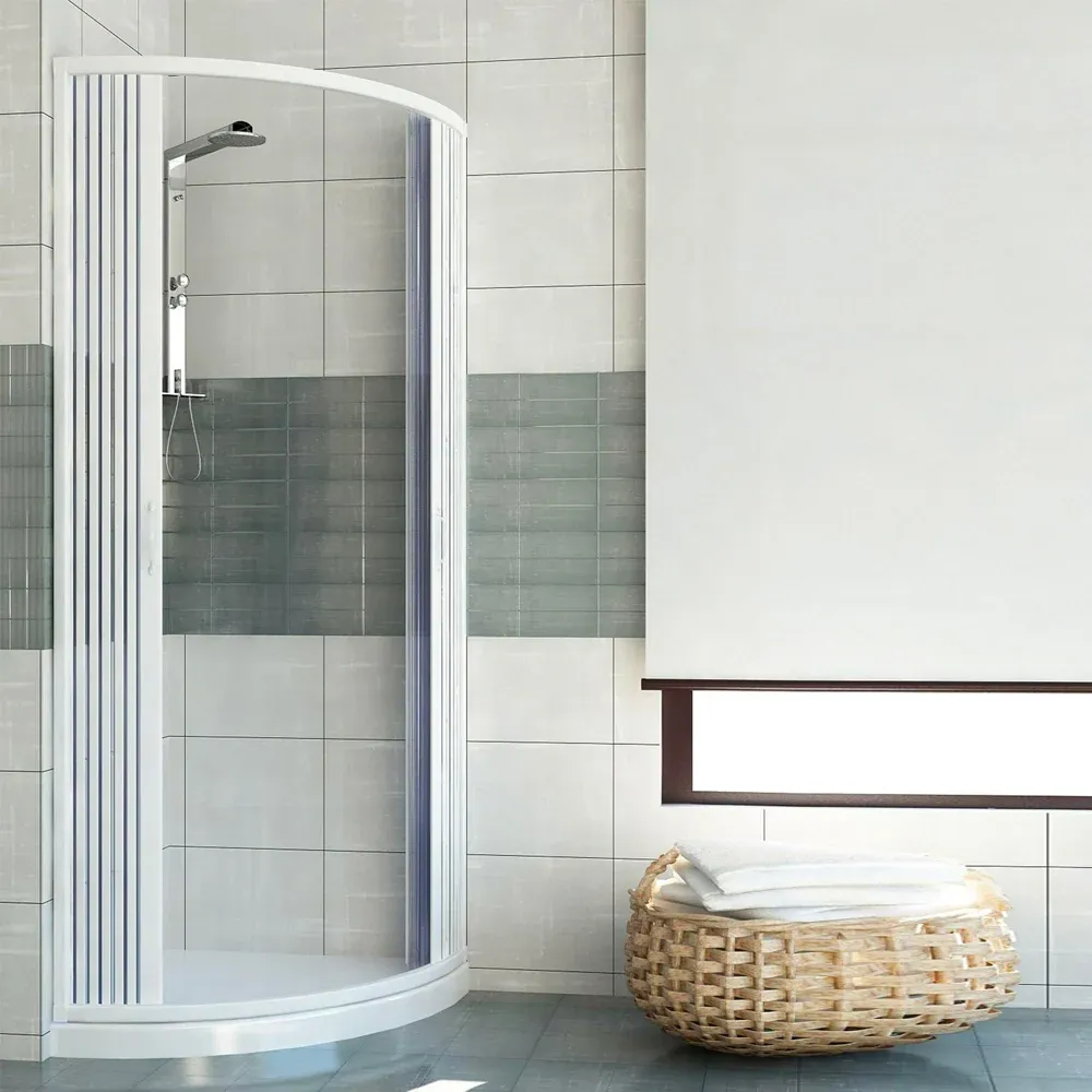 Box Doccia Soffietto Semicircolare Pvc 80 Ap. Centrale H.185