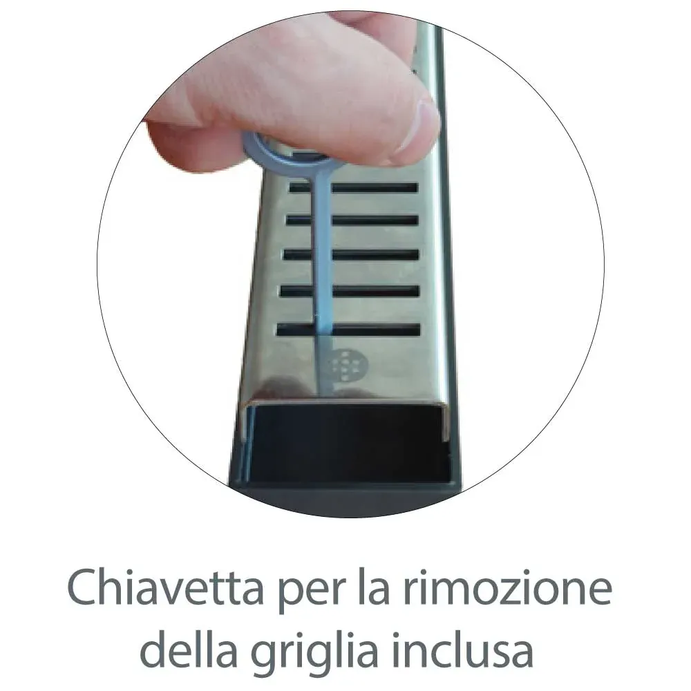 Canaletta Per Doccia Con Griglia Cm 45 - Guaina 1 M²