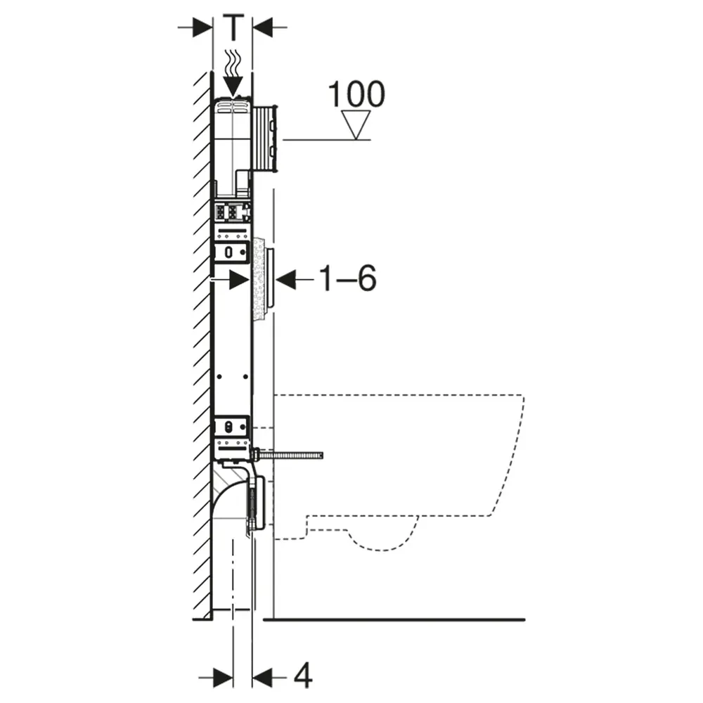 Cassetta Incasso "Combifix Sigma 8" Wc Sospesi 109 Cm