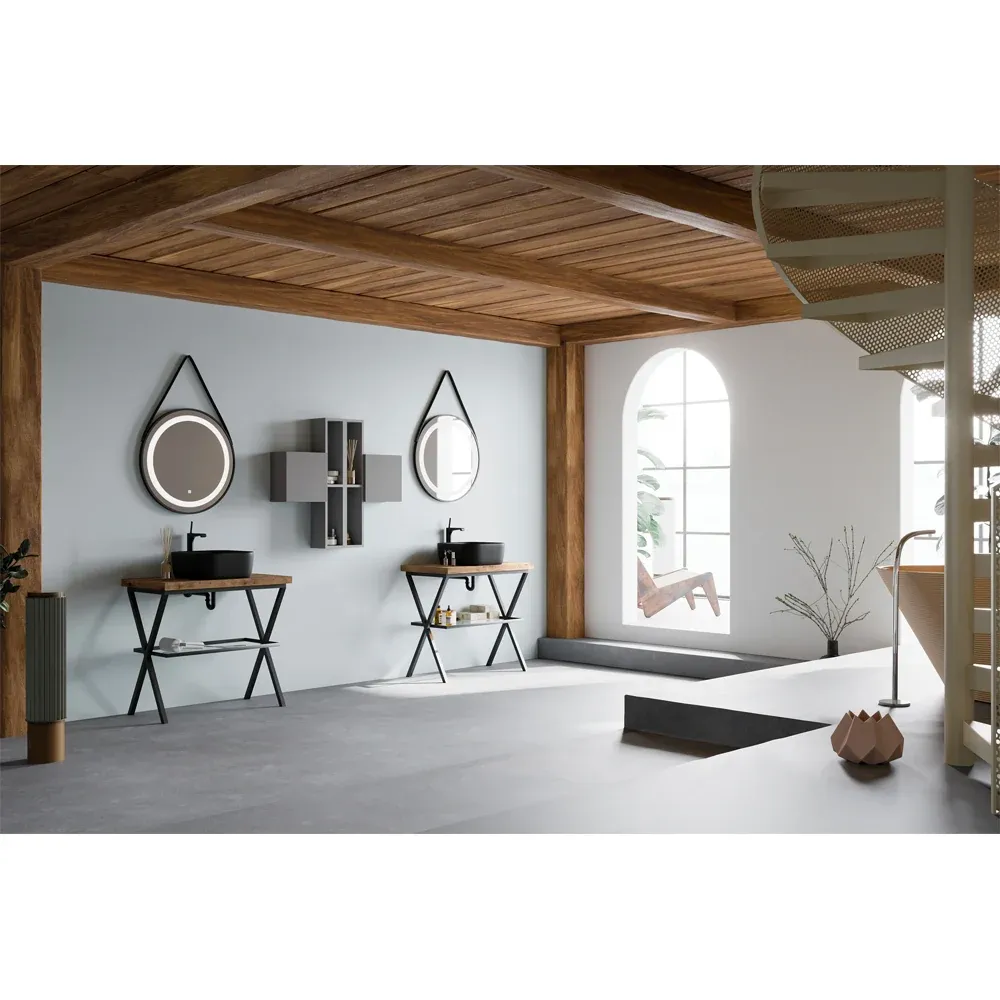 Cavalletto Metallico Nero Opaco 80 Cm