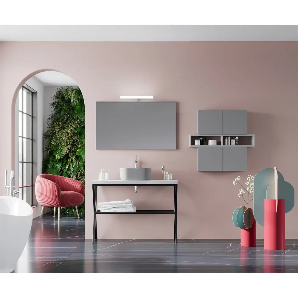 Cavalletto Metallico Nero Opaco 80 Cm