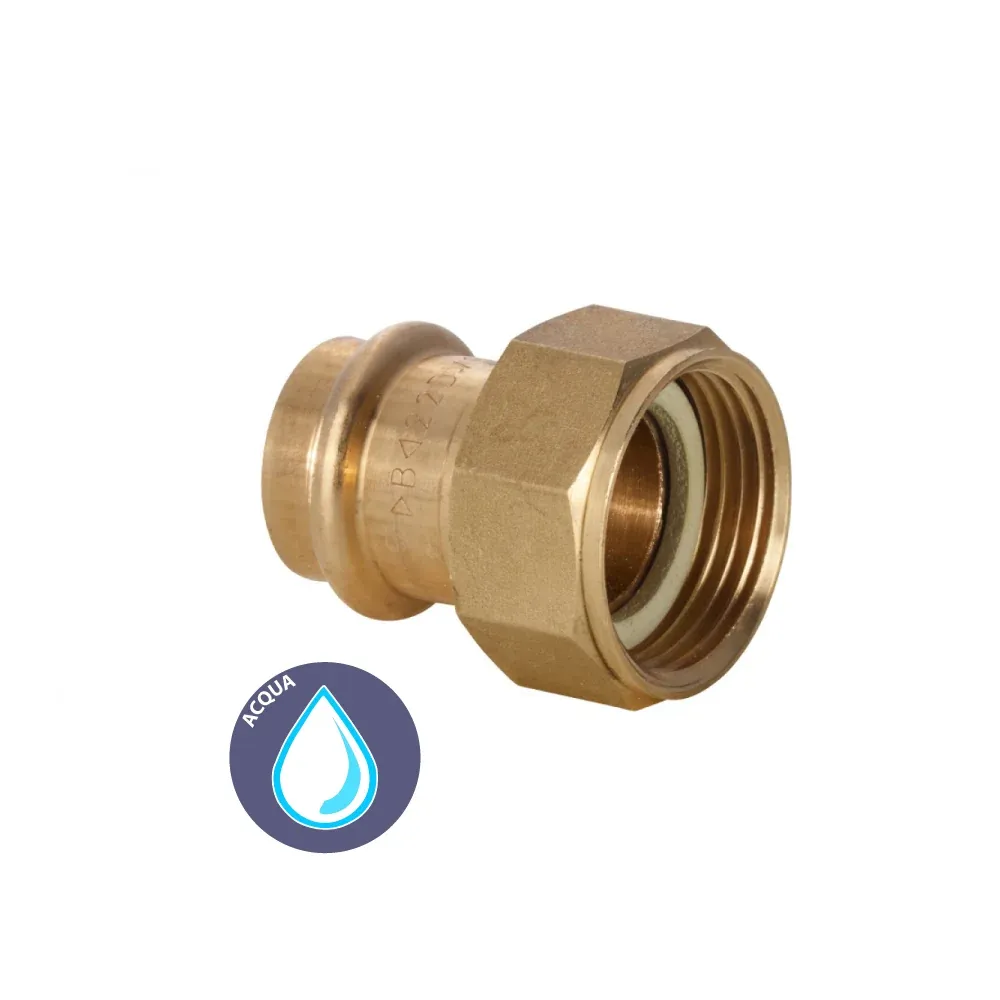 Codolo Femmina Con Dado Girevole Sede Piana Bronzo Pressare 28 X 1"1/2 G