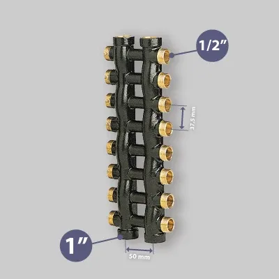 Collettore Complanare Maschio/Femmina 1" Mod.232 Icma 10X10 Vie Da 1/2" (16)