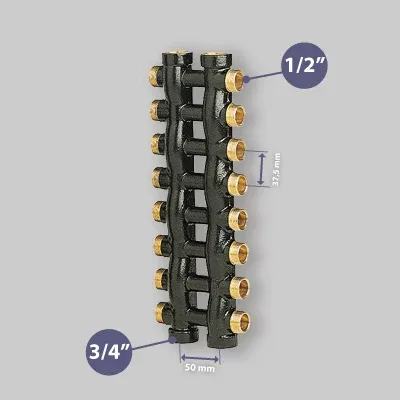 Collettore Complanare Maschio/Femmina 3/4" Mod.232 Icma 8X8 Vie Da 1/2"M (16)