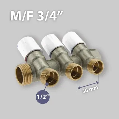 Collettore Inclinato Maschio/Femmina 3/4" Con Vitoni Di Arresto 4 Vie Da 1/2"M (16)