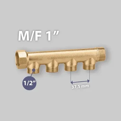 Collettore Lineare Componibile Maschio/Femmina 1" Icma 5 Vie Da 1/2"