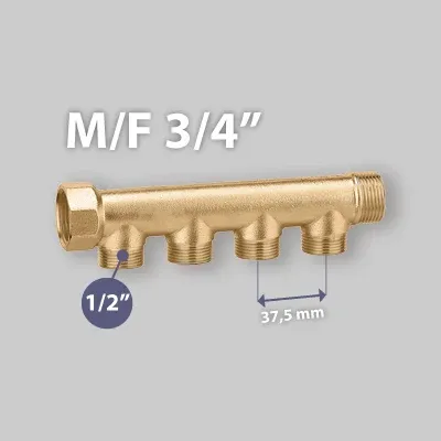Collettore Lineare Componibile Maschio/Femmina 3/4" Icma 5 Vie Da 1/2"