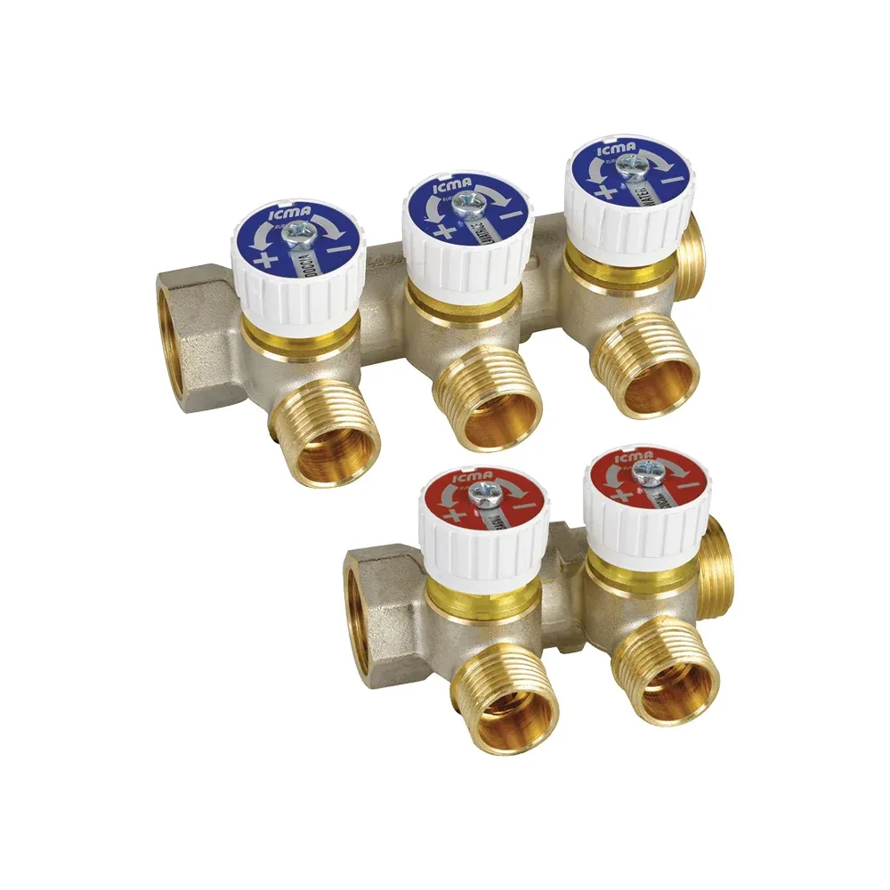Collettore Lineare Maschio/Femmina 1" Con Rubinetti D'Arresto Mod.228 Icma 2 Vie Da M24X1,5