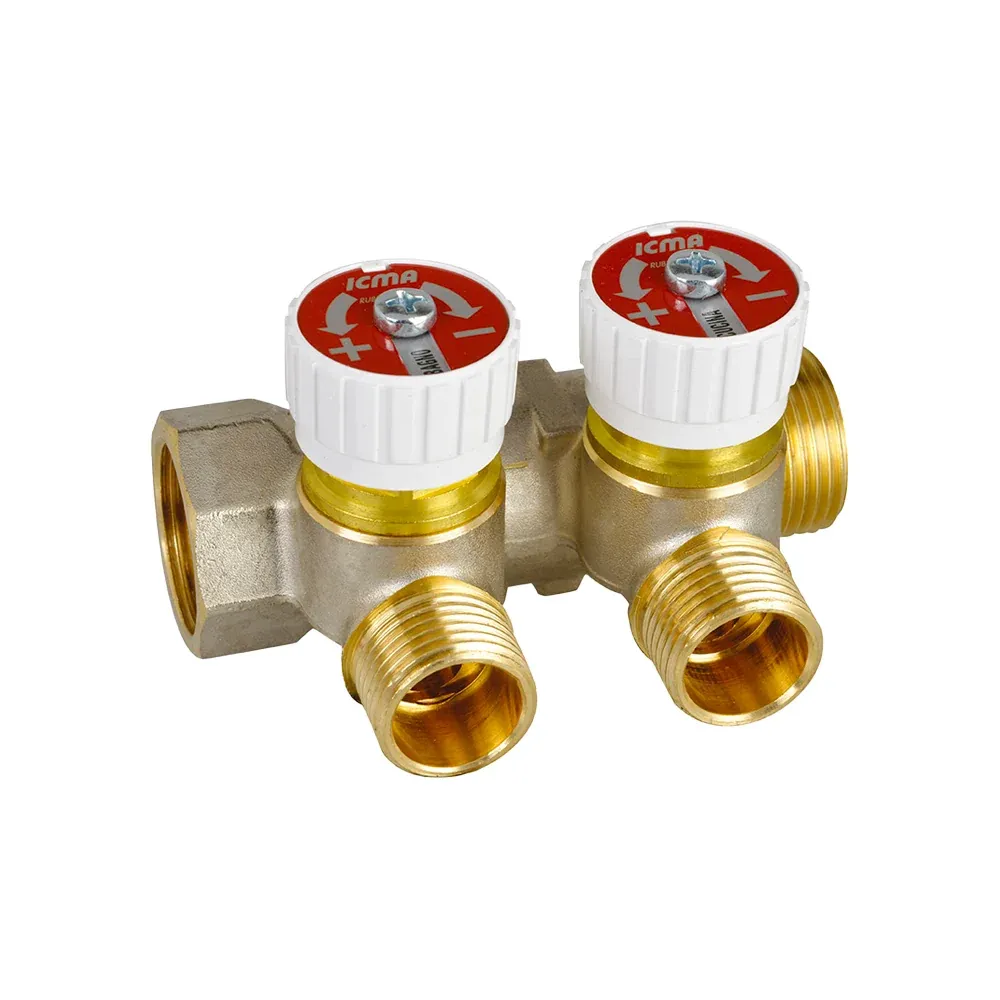 Collettore Lineare Maschio/Femmina 1" Con Rubinetti D'Arresto Mod.228 Icma 2 Vie Da M24X1,5
