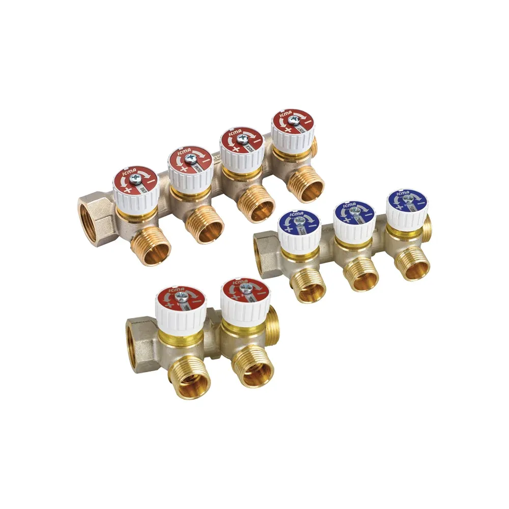 Collettore Lineare Maschio/Femmina 3/4" Con Rubinetti D'Arresto Mod.228 Icma 3 Vie Da M24X1,5
