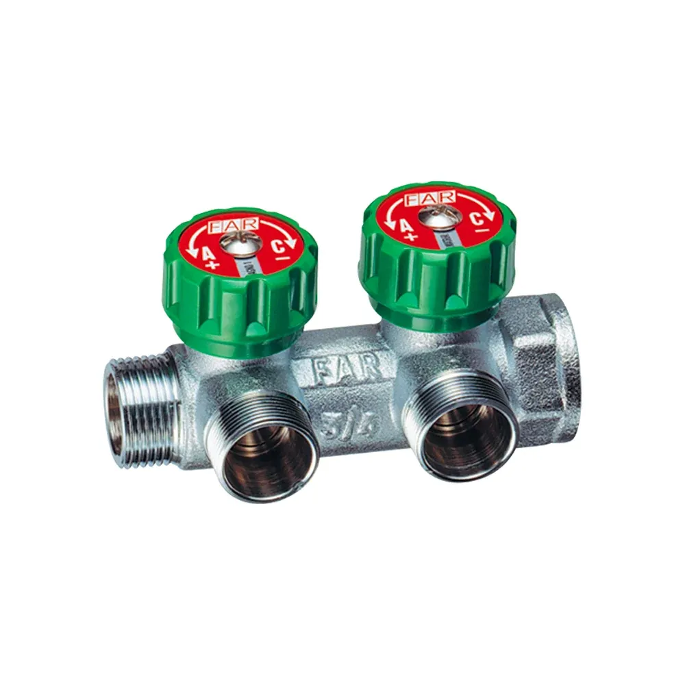Collettore Multi Far Interasse 45 Mm Con Rubinetti Far 1" - 2 Vie