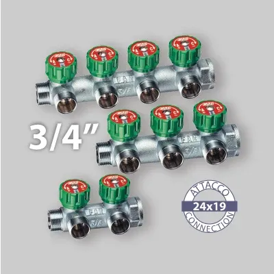 Collettore Multi Far Interasse 45 Mm 3/4" - 4 Vie