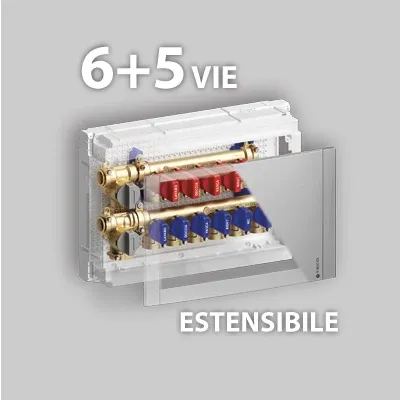 Collettore Multi-Intercettazione Estensibile Per Impianti Sanitari K4.3 Teco Fastec F13 X 6+5 Vie