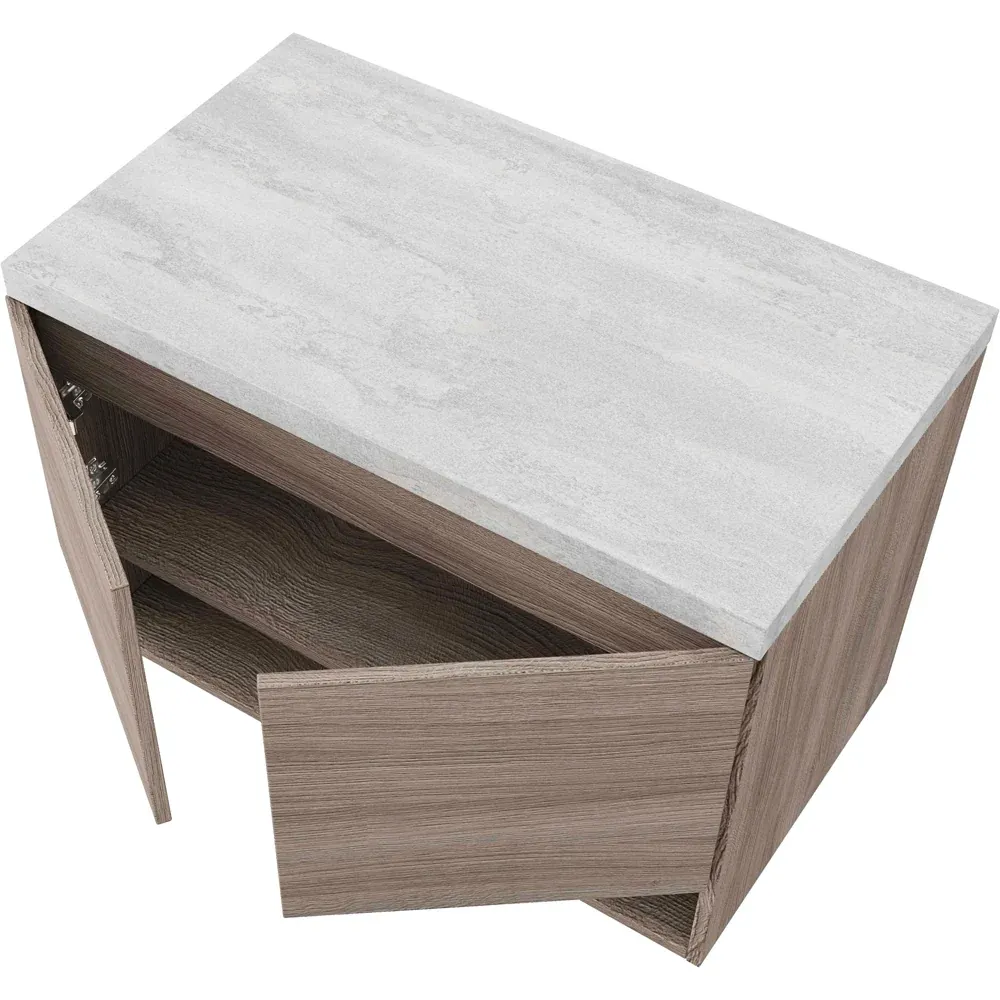 Composizione Mobile Da Bagno Oslo 80 Rovere Fumo - Beton