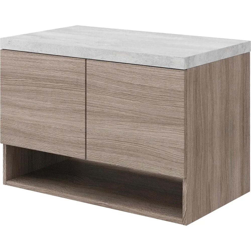 Composizione Mobile Da Bagno Oslo 80 Rovere Fumo - Beton