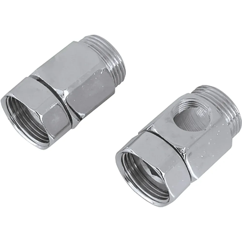 Coppia Distanziali Per Gruppi Con Dado Girevole Mf 3/4" Con Foro 3/8" + Mf 3/4" Cieco