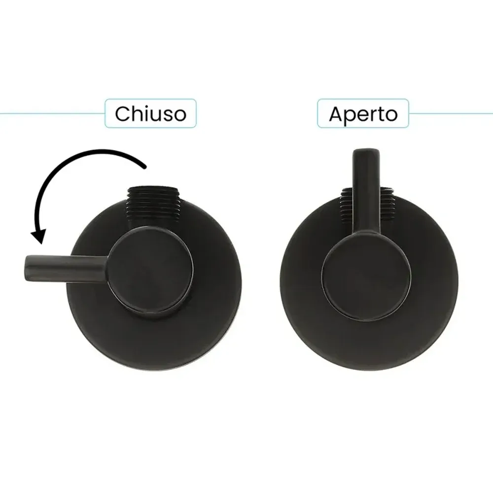 Coppia Rubinetti Sottolavabo Lusso Tondo Nero Opaco 1/2" X 3/8"