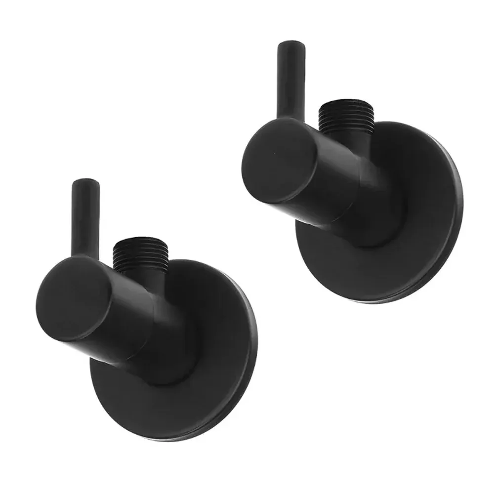 Coppia Rubinetti Sottolavabo Lusso Tondo Nero Opaco 1/2" X 3/8"