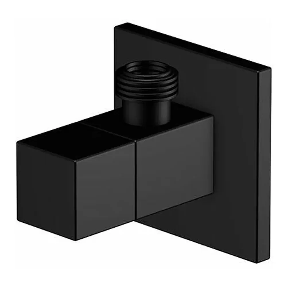 Coppia Rubinetti Sottolavabo Quadro Nero 1/2" X 3/8"