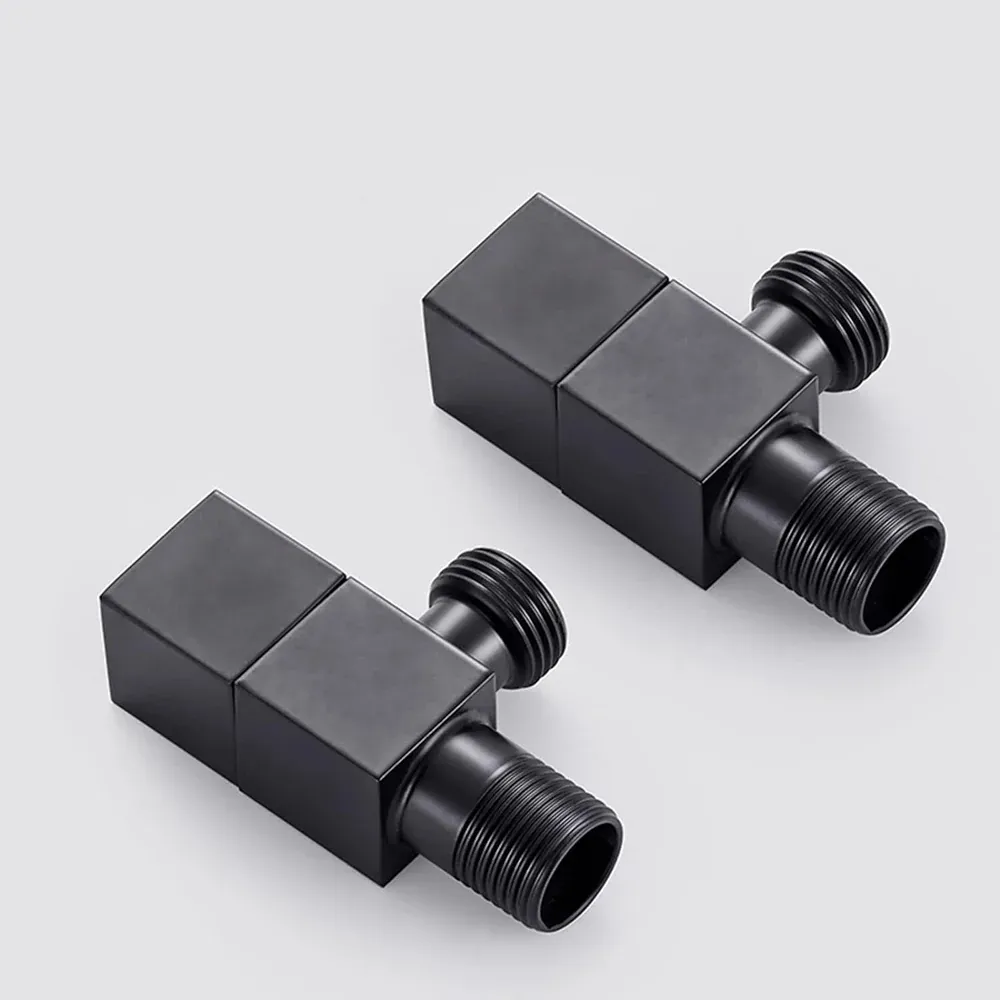 Coppia Rubinetti Sottolavabo Quadro Nero 1/2" X 3/8"
