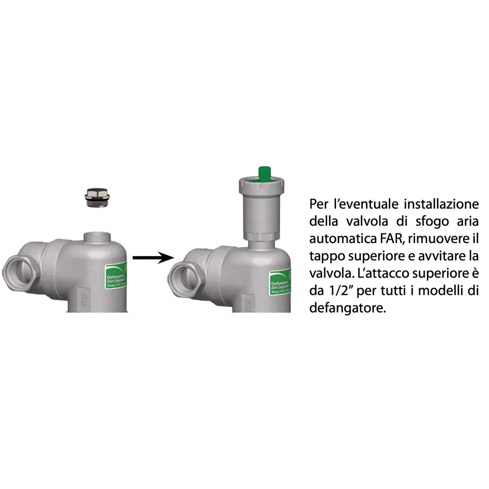 Defangatore Magnetico Orientabile "Smart" Per Impianti Termici Cromato Far 3/4" F/F