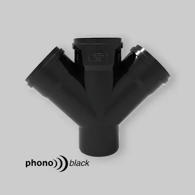 Derivazione Doppia Ridotta 45° Maschio/Femmina "Phonoblack" 100 X 40/40