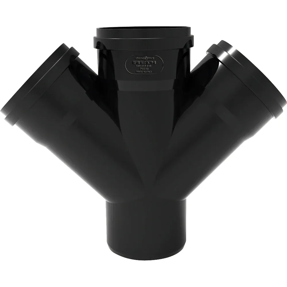 Derivazione Doppia Ridotta 45° Maschio/Femmina "Phonoblack" 100 X 40/40
