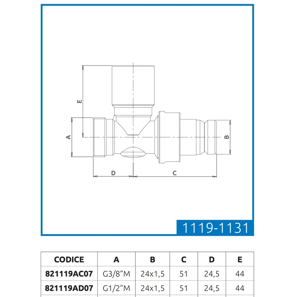 Detentore Micrometrico Diritto Attacco Rame, Multistrato E Pe-X "Aida" Cromo 3/8" - 24X1,5