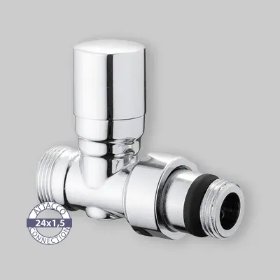 Detentore Micrometrico Diritto Attacco Rame, Multistrato E Pe-X "Aida" Cromo 1/2" - 24X1,5