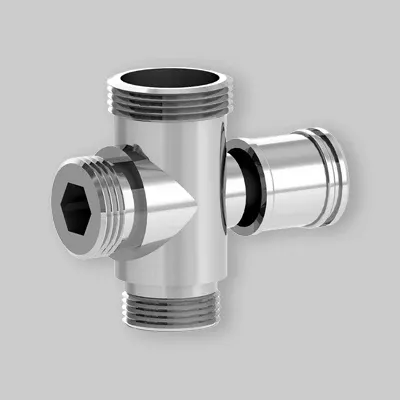 Deviatore Per Colonne Doccia Cromo 3/4" M X 1/2" M X 1/2" M
