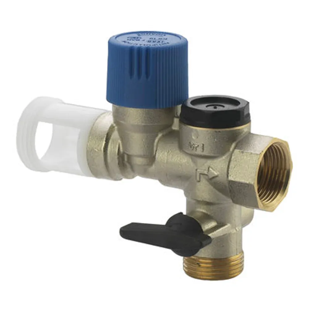 Gruppo Di Sicurezza Con Scarico Diritto 3/4" Ottone