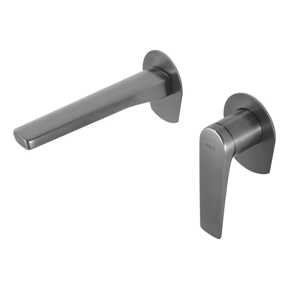 Imex – Delos rubinetto monocomando da lavabo incassato nero canna di fucile