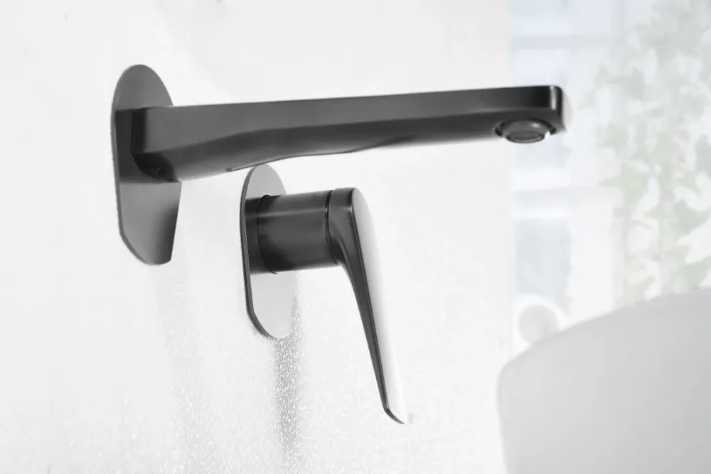 Imex – Delos rubinetto monocomando da lavabo incassato nero canna di fucile