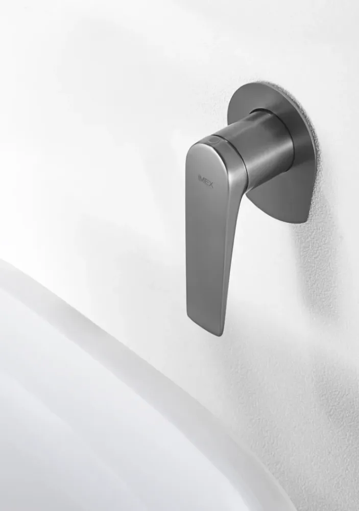 Imex – Delos rubinetto monocomando da lavabo incassato nero canna di fucile