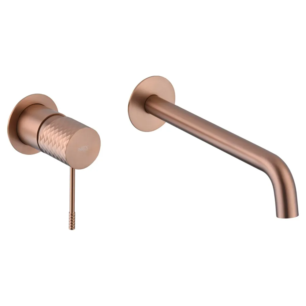 Imex – Genova rubinetto monocomando da lavabo incassato oro rosa spazzolato