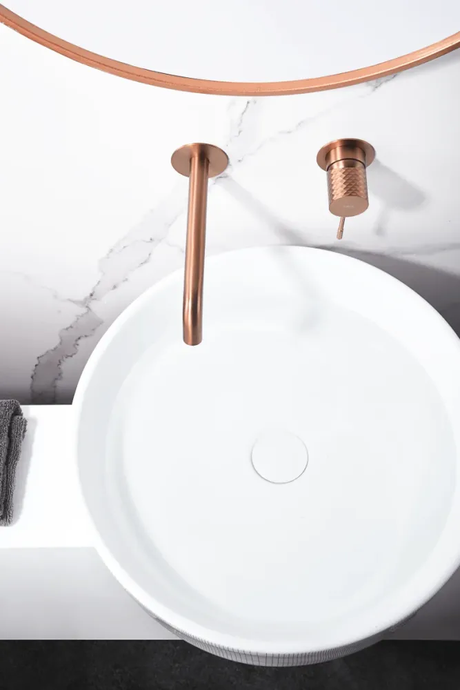 Imex – Genova rubinetto monocomando da lavabo incassato oro rosa spazzolato