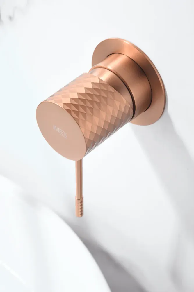 Imex – Genova rubinetto monocomando da lavabo incassato oro rosa spazzolato