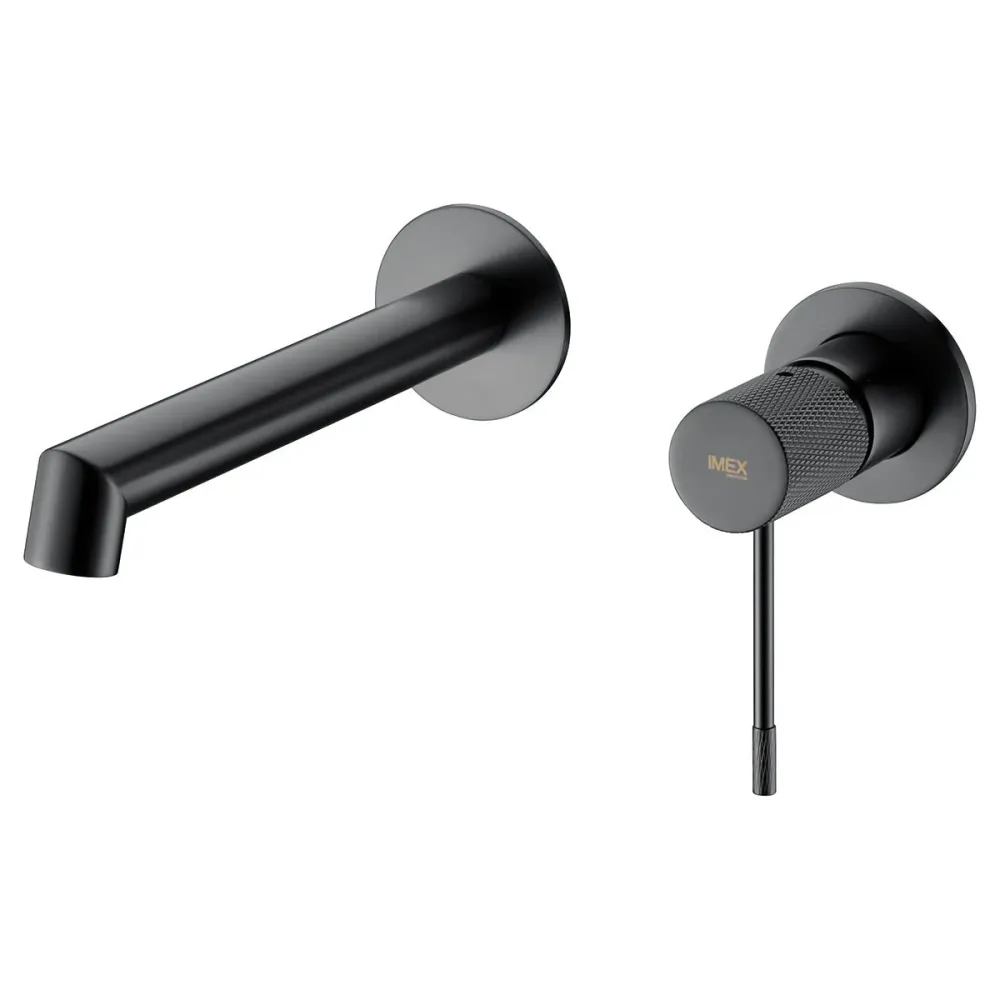 Imex – Linea rubinetto monocomando da lavabo incassato nero canna di fucile