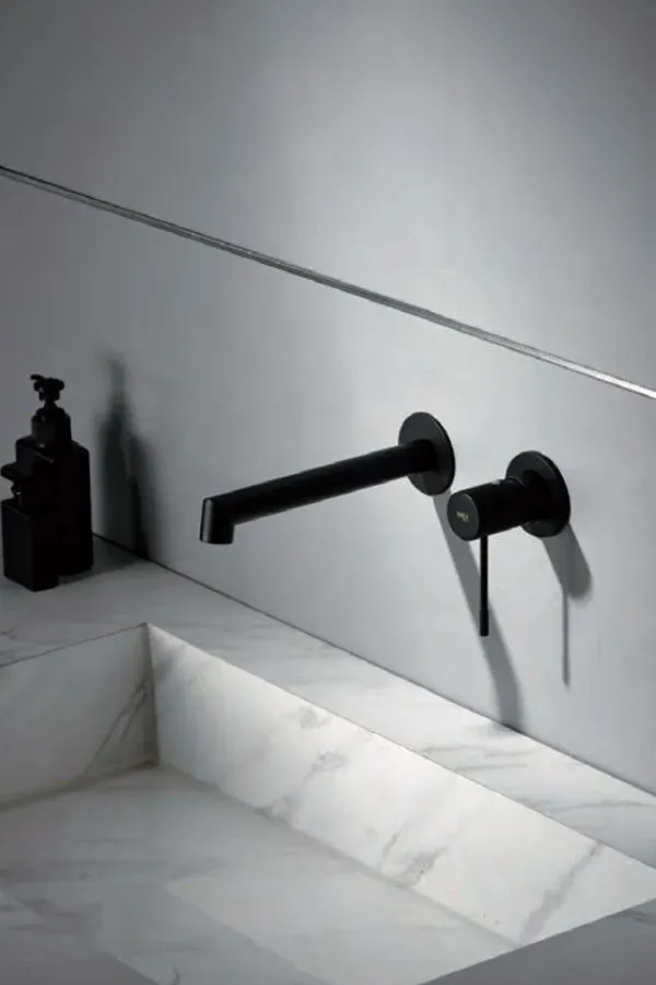 Imex – Linea rubinetto monocomando da lavabo incassato nero opaco