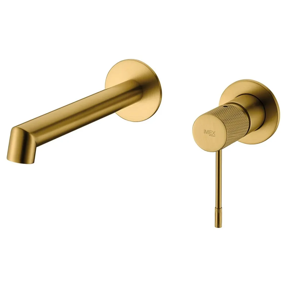 Imex – Linea rubinetto monocomando da lavabo incassato oro spazzolato
